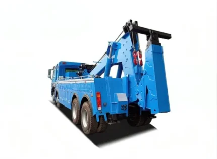 Chengli HOWO wrecker truck showing boom and towing equipment specifications