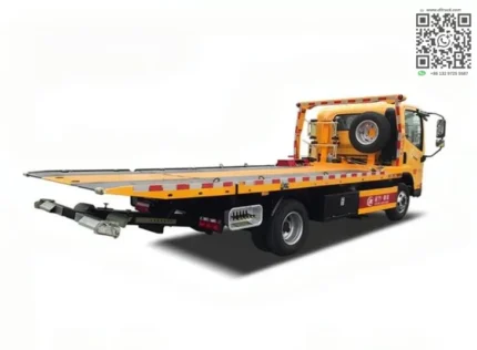 Hydraulic tilt platform extended on FAW tow truck