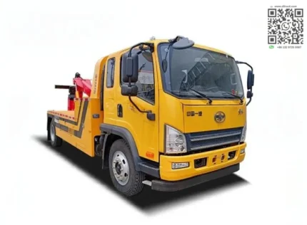 Integrated towing boom and winch system on truck bed