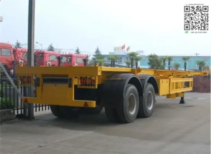Chengli skeleton trailer rear view with container locks installed