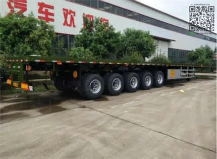 FUWA landing gear on Chengli 4 axle flatbed trailer
