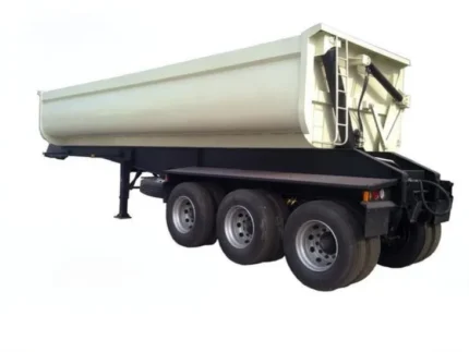 NM450 steel dump body on Chengli side tipper trailer