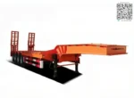 Steel chassis and main beam detail of low bed trailer