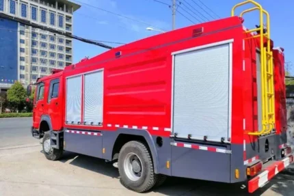 WD615.87 engine compartment of fire truck