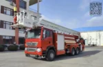 Telescopic ladder mechanism on the aerial fire truck