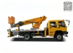 Telescopic boom extended to 34m working height on truck