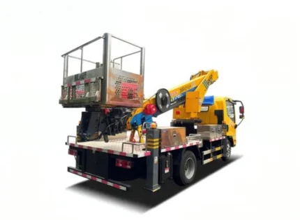 Telescopic boom fully extended showing 24 meter working height