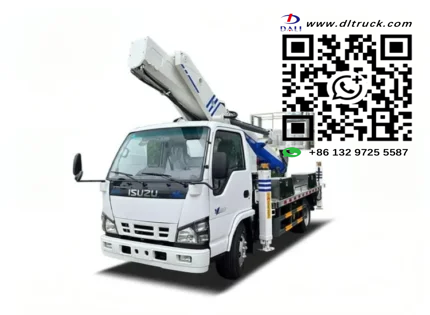 Five section telescopic boom extended to 27 meters working height