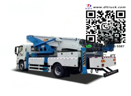 45m hydraulic boom manlift bucket in raised position
