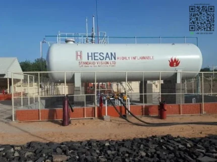 LPG filling station control panel and pumps