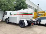 Rear-mounted LPG filling system with flow meter and safety valves