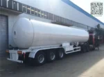 Top-mounted valves and instrumentation panel on the LPG pressure tanker