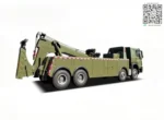 Military wrecker recovery truck on site operation