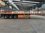 Q345B steel main beam cross-section detail on flatbed trailer