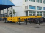 Skeleton trailer BPW axle and leaf spring suspension detail