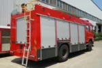 Cab interior of Chengli 4x2 water fire truck with seating for 2+4