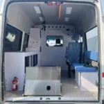 IVECO Lhd cabin interior with A/C and 7-passenger seating layout
