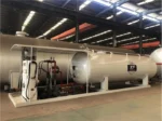 Filling dispenser installed on LPG skid station frame