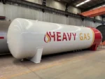 LPG tanker rear section with vapor and gas outlet valves