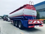 Five DN100 pneumatic bottom valves and aluminum alloy API manhole covers on the tanker