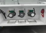 Top view of 45 cubic meter fuel tanker showing manhole covers and walkway
