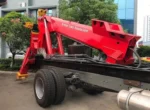 Steel rope winch system with 45 meter cable length on recovery truck