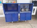 Top-mounted manhole valve and pressure gauge on LPG tank