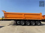 Close-up of single front wheel and liftable axle