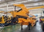 Diesel engine powered lifting system close-up view