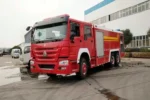 Front view of 6x4 HOWO foam fire fighting truck