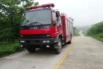 Chengli 4x2 foam fire truck side profile at factory