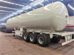 Three 12T FUWA brand axles supporting the LPG trailer chassis