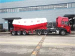 Discharge valve and pipe system on cement tanker trailer