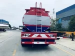 Rear view of Chengli fuel tank semi trailer showing lighting system and discharging hoses