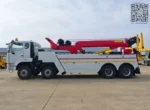 Outrigger legs deployed on road