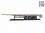 flatbed semi trailer with container loaded