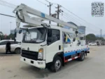 Three-section Q345 steel boom extended upward with 200kg rated bucket attached