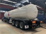 Ball valves and pressure gauge on LPG semi trailer