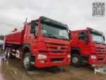 Rear mounted water tank and firefighting equipment bay