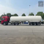 LPG propane tank trailer with fire extinguisher and toolbox