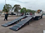 CHENGLI factory FAW 6X4 boom truck crane side profile