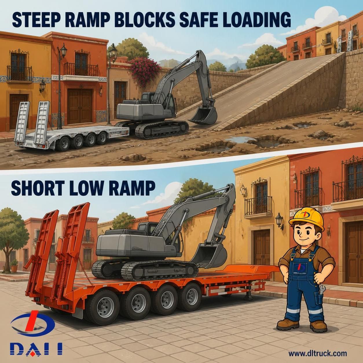 China 4 Axle 80 Tons 100 Tons Low Bed Excavator Transport Trailer - Chengli - pain point 1 ad image