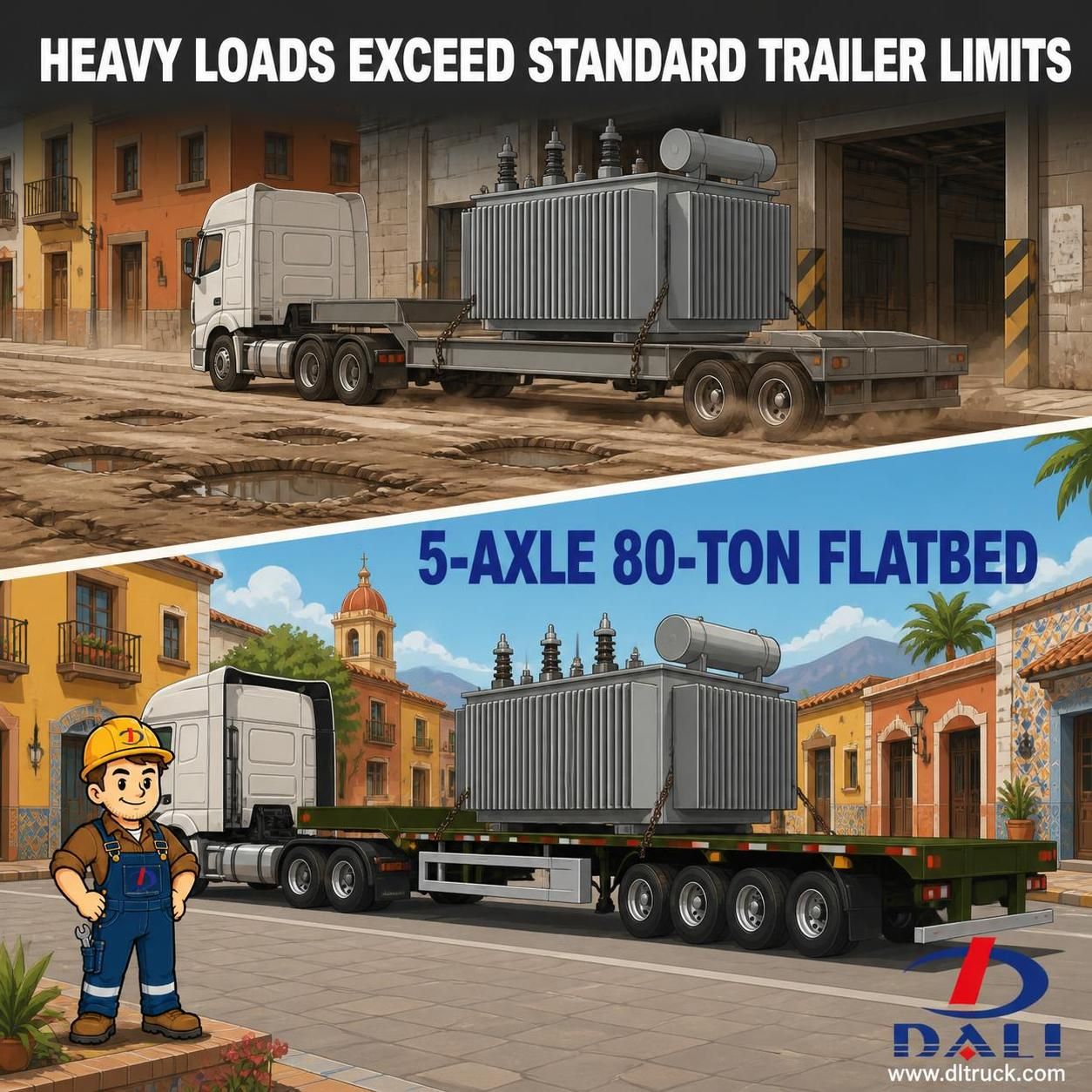 Factory Good Price Chengli 4/5 Axle 60Tons 80Tons Flatbed Semi Trailer - pain point 1 ad image