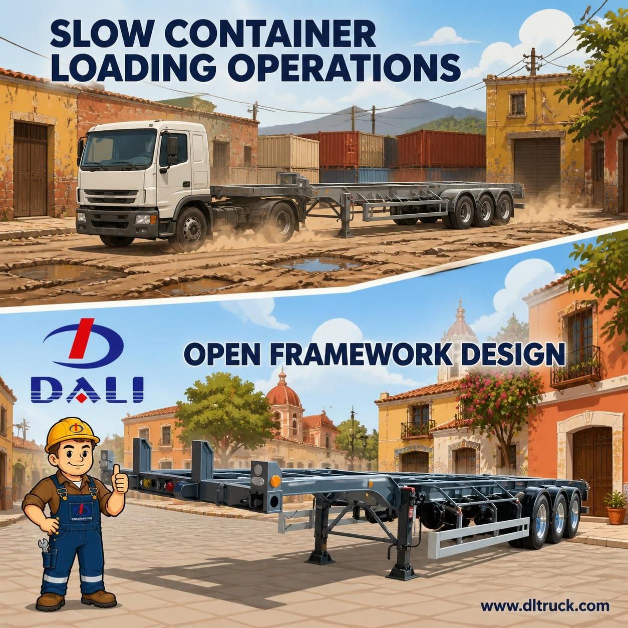 Factory Good Price Chengli 40FT 45T Container Flatbed Skeleton Trailer - pain point 1 ad image