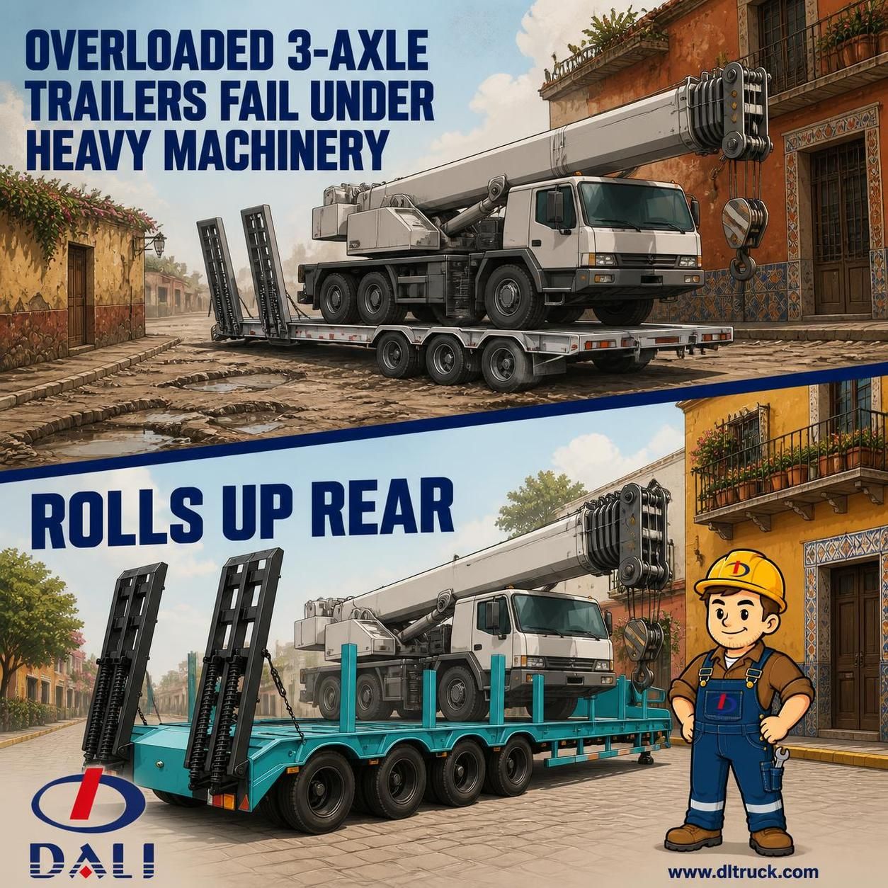 China 4 Axle 60Tons Lowbed Low Loader Semi Trailer - Good Price - Chengli - pain point 1 ad image