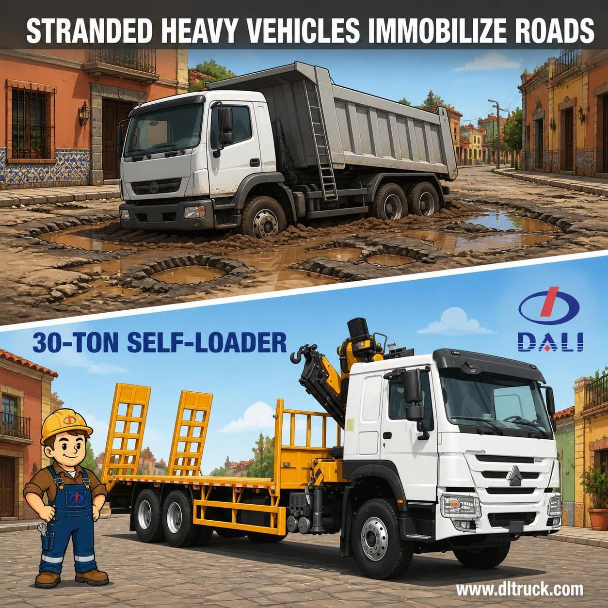 China 30Ton Self Loader Truck With Crane - Factory Good Price CHENGLI - pain point 1 ad image