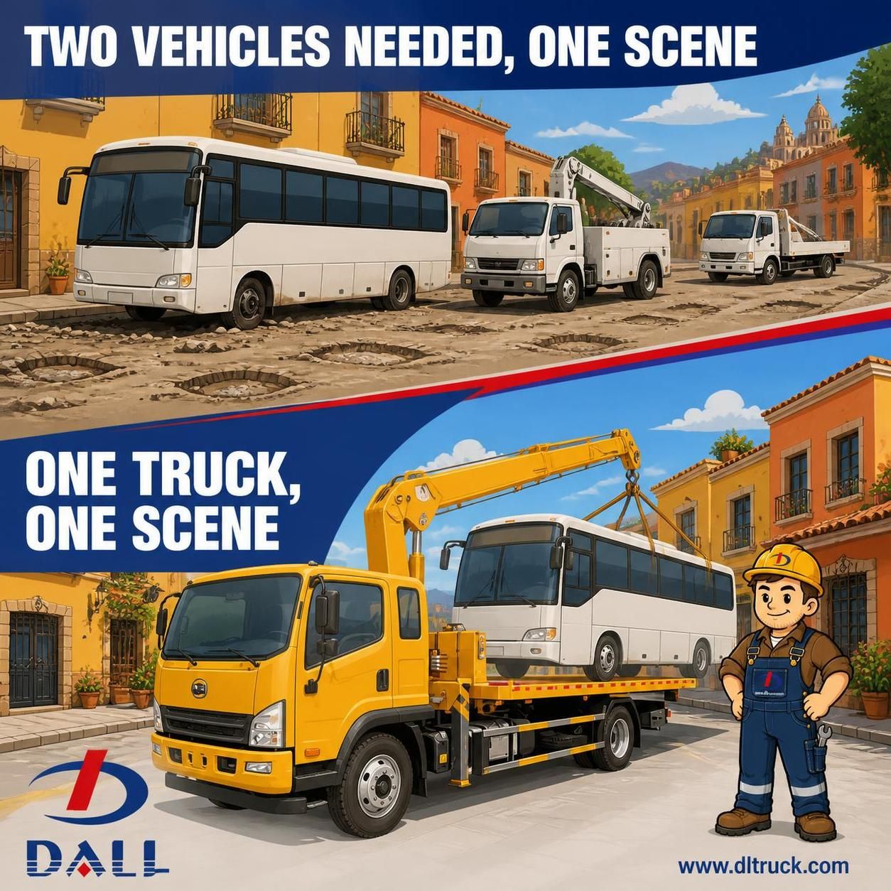 6 Ton Wrecker Tow Truck With Crane - Factory Good Price CHENGLI - pain point 1 ad image