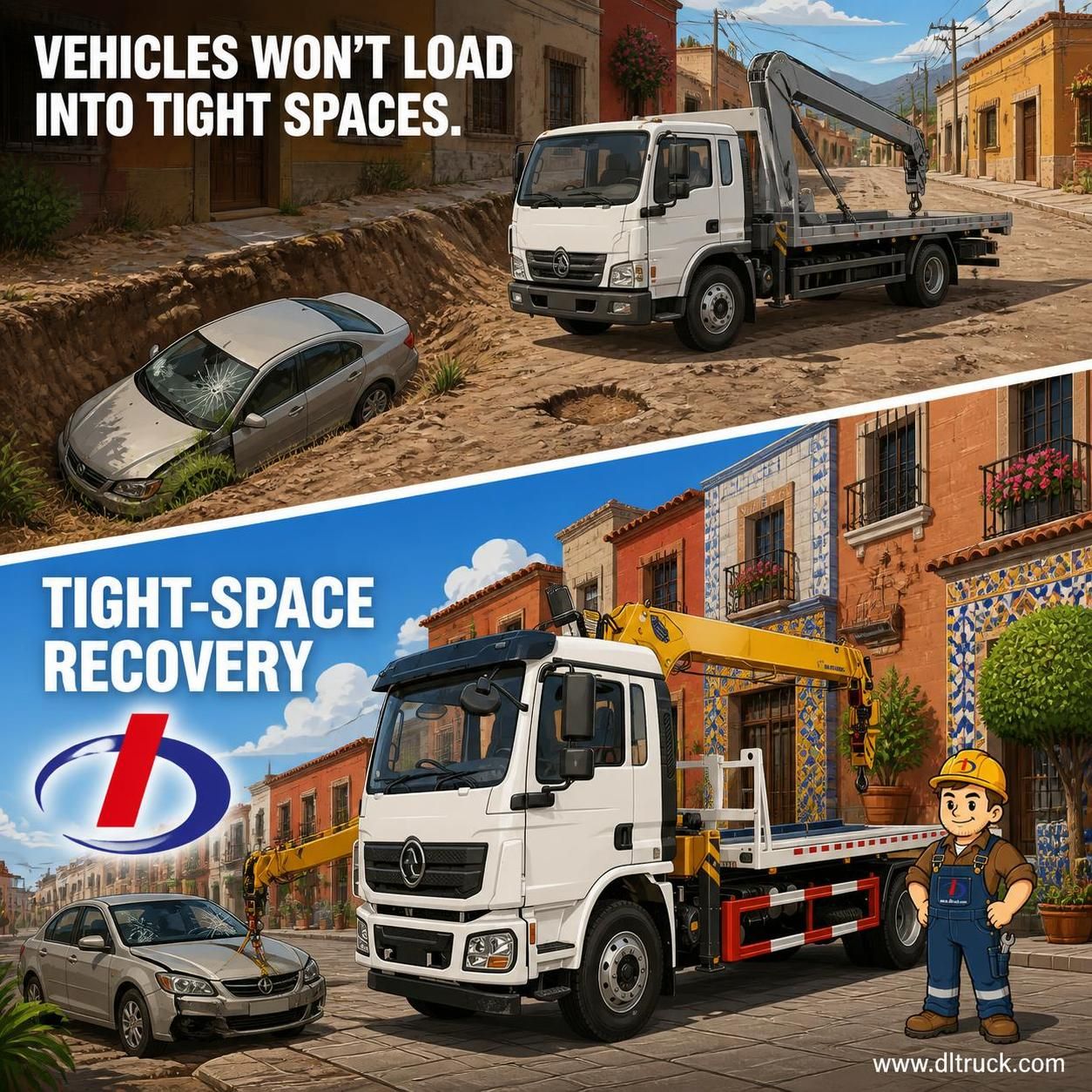China Flatbed Recovery Truck With 8 Ton Crane - Factory Price CHENGLI - pain point 1 ad image