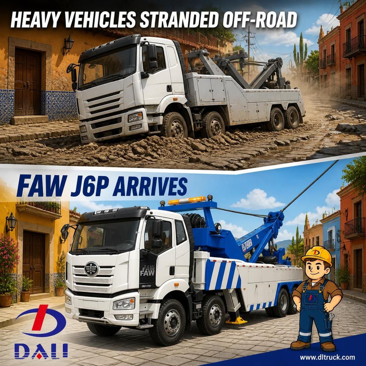 China FAW J6P 50-Tons Rotation Wrecker Recovery Truck | Chengli - pain point 1 ad image