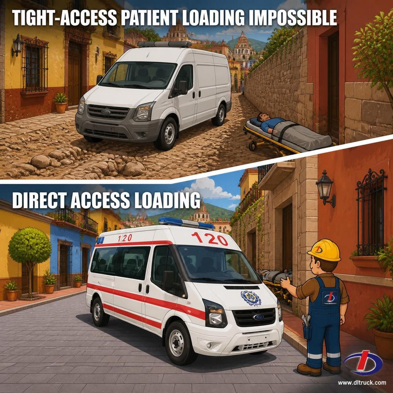 China Diesel Ford V348 Ambulance - Good Price from Chengli Factory - pain point 1 ad image